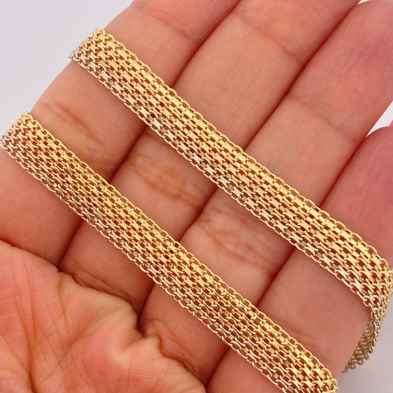 Cadena China 23.1gr / 61cm / 7mm Tres Oros +1 18K $