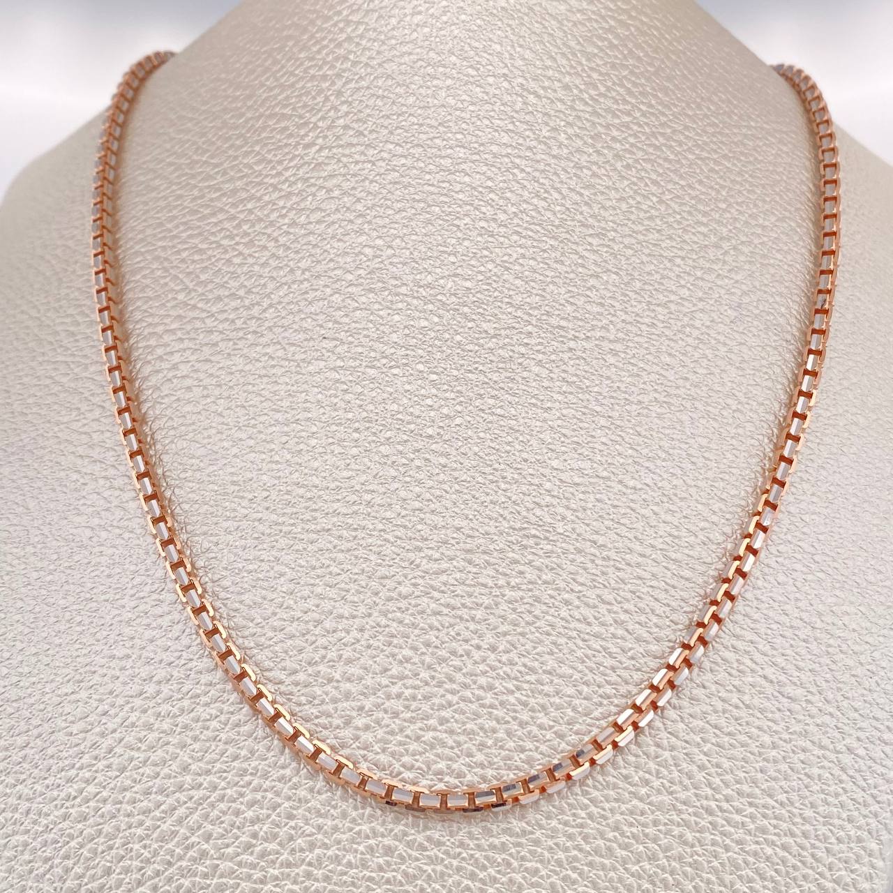 Cadena Veneciana 32gr / 70.2cm / 2.6mm Dos Oros Blanco Rosa +3 18K $