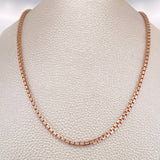 Cadena Veneciana 32gr / 70.2cm / 2.6mm Dos Oros Blanco Rosa +3 18K $
