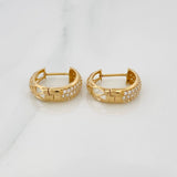 Candongas Triple Carril 3.95gr / 1.5cm / Oro Amarillo 18K %