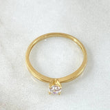 Anillo Solitario Bordeado 1.55gr / T4 3/4 / Oro 18K ©