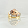 Anillo Triple Olas 4.4gr / T6 3/4 / Liso Tres Oros 18K ©