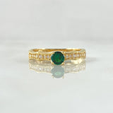 Anillo Carril Zig-Zag Esterno 2.25gr / T6 1/4 / Circones Blancos Verdes Oro Amarillo 18K ©