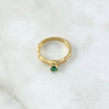 Anillo Carril Zig-Zag Esterno 2.25gr / T6 1/4 / Circones Blancos Verdes Oro Amarillo 18K ©