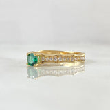 Anillo Carril Zig-Zag Esterno 2.25gr / T6 1/4 / Circones Blancos Verdes Oro Amarillo 18K ©
