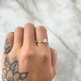 Anillo Solitario Cetro Tupido 1.35gr / T5 1/2 / Circones Blancos Oro Amarillo 18K ©