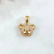 Dije Rostro Oso 3gr / 2cm / Circones Blancos Negros Oro Amarillo 18K *