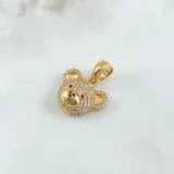 Dije Rostro Oso 3gr / 2cm / Circones Blancos Negros Oro Amarillo 18K *