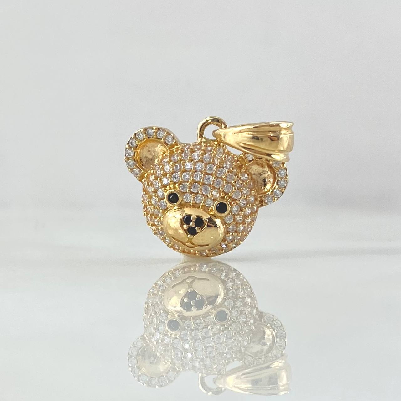 Dije Rostro Oso 3gr / 2cm / Circones Blancos Negros Oro Amarillo 18K *