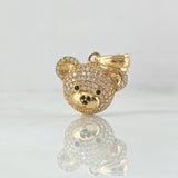 Dije Rostro Oso 3gr / 2cm / Circones Blancos Negros Oro Amarillo 18K *
