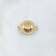 Herraje Corazón Halo Tupido 1.5gr / 2cm / Circones Blancos Oro Amarillo 18K *