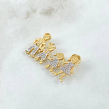 Dije Familia Papá - Mamá - Hijo - Hija 3.65gr / 3cm / Circones Blancos - Sin Cargador Dos Oros Amarillo Blanco 18K