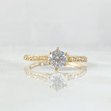Anillo Puente Victoriano 2.15gr / T6 3/4 / Circones Blancos Oro Amarillo 18K *