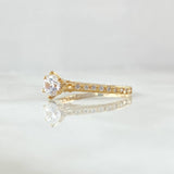 Anillo Puente Victoriano 2.15gr / T6 3/4 / Circones Blancos Oro Amarillo 18K *