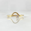 Anillo Curva en V Petit 1.35gr / T6 1/2 / Circon Blanco Oro Amarillo 18K *
