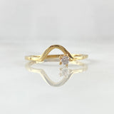 Anillo Curva en V Petit 1.35gr / T6 1/2 / Circon Blanco Oro Amarillo 18K *