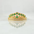 Anillo Corona Pavo Real 2.05gr / T6 / Circones Blancos Verdes Oro Amarillo 18K *