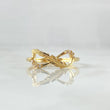 Anillo Infinito Pluma Parcial 1.4gr / T5 1/4 / Circones Blancos  Oro Amarillo 18K *