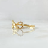 Anillo Infinito Pluma Parcial 1.5gr / T6 1/2 / Circones Blancos Oro Amarillo 18K *