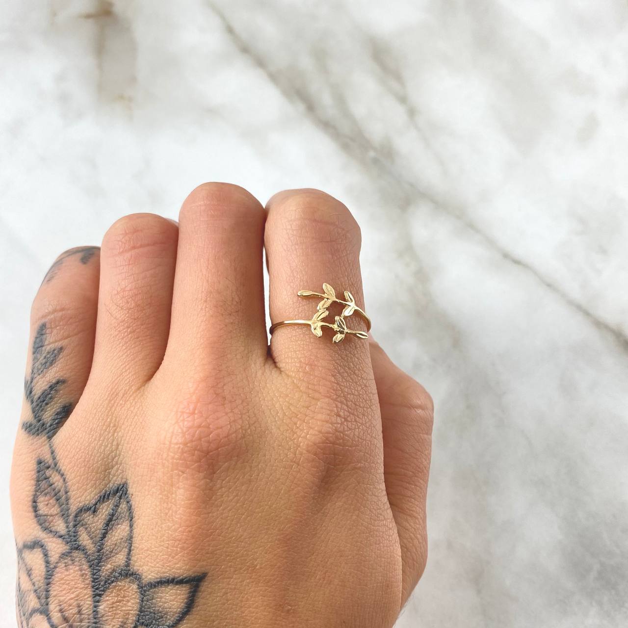 Anillo Ramas Paralelas 1.15gr / T6 3/4 / Liso Oro Amarillo 18K *
