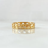 Anillo Argolla Corazones Rayados Internos 2.45gr / T6 3/4 / Diamantado Oro Amarillo 18K *