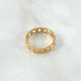 Anillo Argolla Corazones Rayados Internos 2.45gr / T6 3/4 / Diamantado Oro Amarillo 18K *