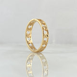 Anillo Argolla Corazones Rayados Internos 2.45gr / T6 3/4 / Diamantado Oro Amarillo 18K *