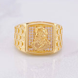 Anillo Rostro Cristo 9.7g / T10 Oro Amarillo 18K