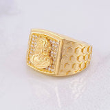 Anillo Rostro Cristo 9.7g / T10 Oro Amarillo 18K