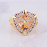 Anillo Medalla San Miguel Arcangel 10.8g / T11 Tres Oros 18K