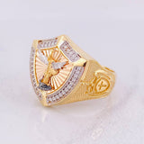 Anillo Medalla San Miguel Arcangel 10.8g / T11 Tres Oros 18K
