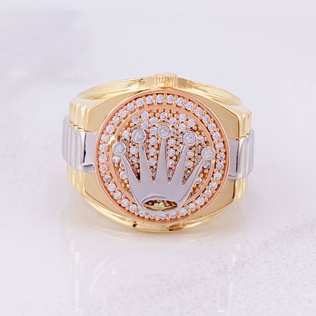 Anillo Correa Corona 9.6g / T9 1/2 Tres Oros 18K