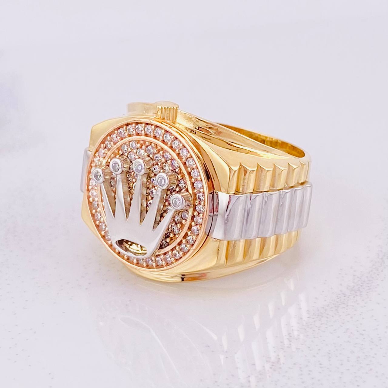 Anillo Correa Corona 9.6g / T9 1/2 Tres Oros 18K