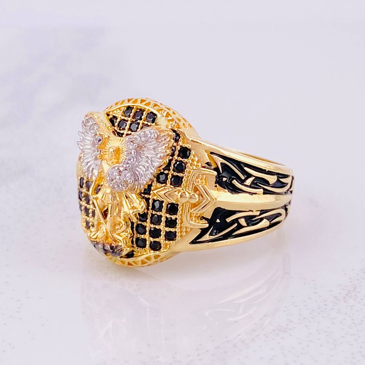 Anillo San Miguel Arcángel 11.4g / T9 1/4 Oro Amarillo 18K
