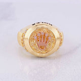 Anillo Circulo Corona 13.05g / T10 1/2 Dos Oros Amarillo Rosa 18K