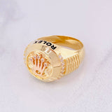 Anillo Circulo Corona 13.05g / T10 1/2 Dos Oros Amarillo Rosa 18K
