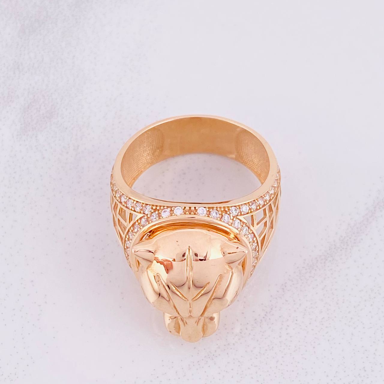 Anillo Pantera 11.9g / T11 1/4 Oro Rosa 18K