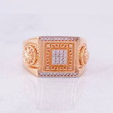 Anillo Cuadrados Herradura Caballo 11.75g / T11 1/4 Oro Rosa 18K