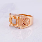 Anillo Cuadrados Herradura Caballo 11.75g / T11 1/4 Oro Rosa 18K