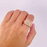 Anillo Cuadrados Herradura Caballo 11.75g / T11 1/4 Oro Rosa 18K
