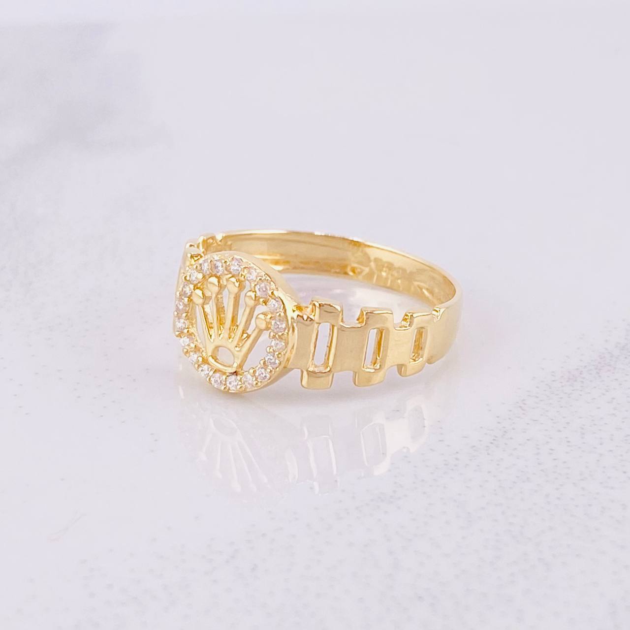 Anillo Correa Corona 2.2g / T7 1/4 Oro Amarillo 18K