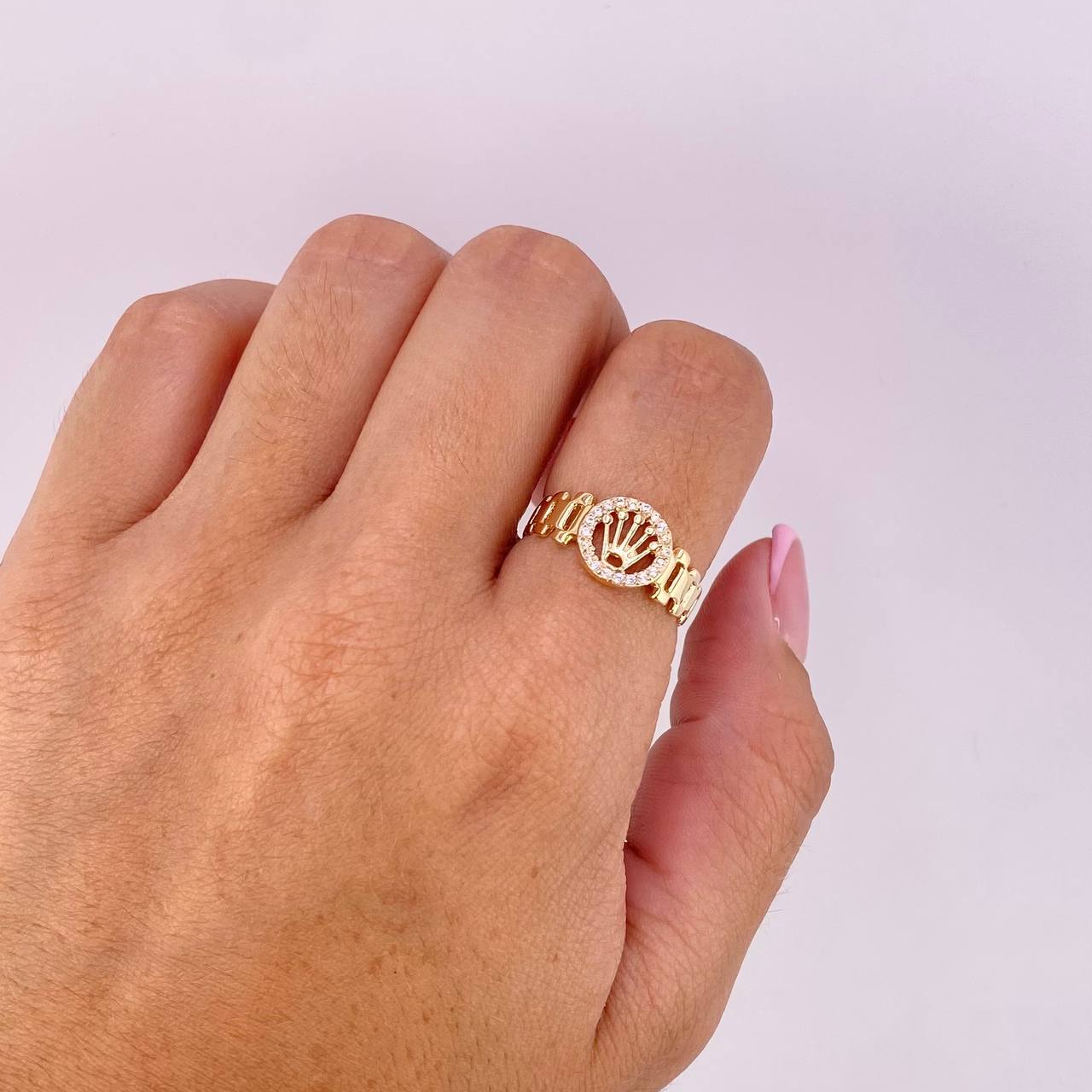 Anillo Correa Corona 2.2g / T7 1/4 Oro Amarillo 18K
