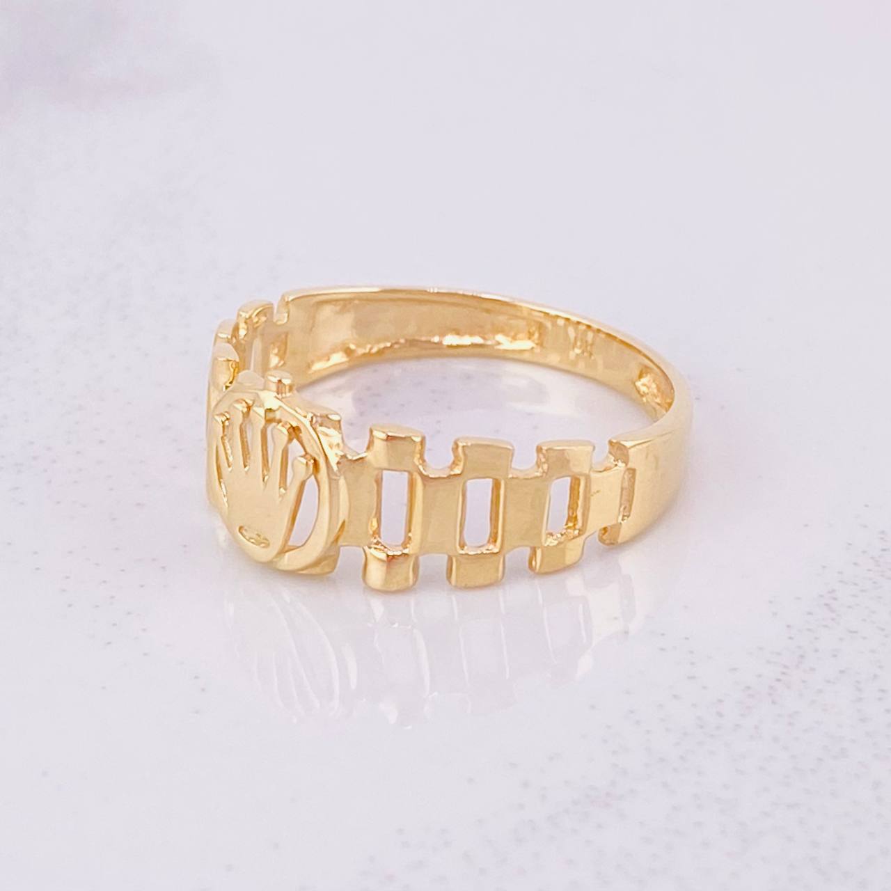 Anillo Corona Correa 2.1g / T7 Oro Amarillo 18K