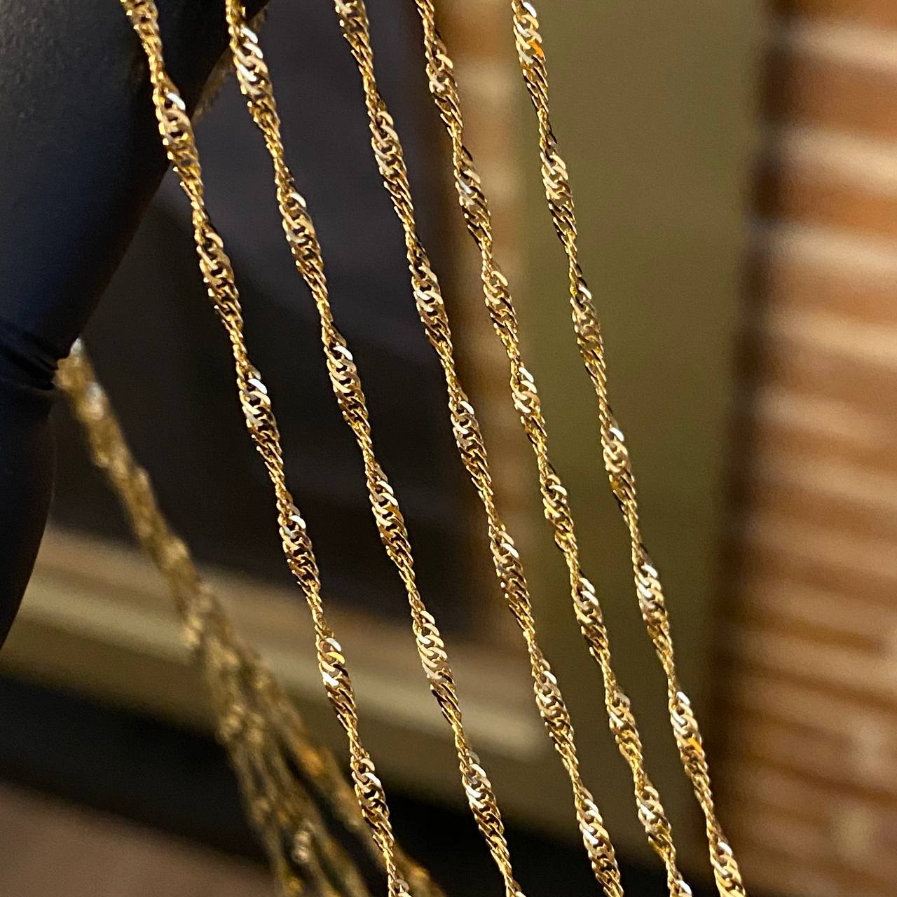 Cadena Singapur 2.6gr / 60cm / 1.5mm Oro Amarillo +3