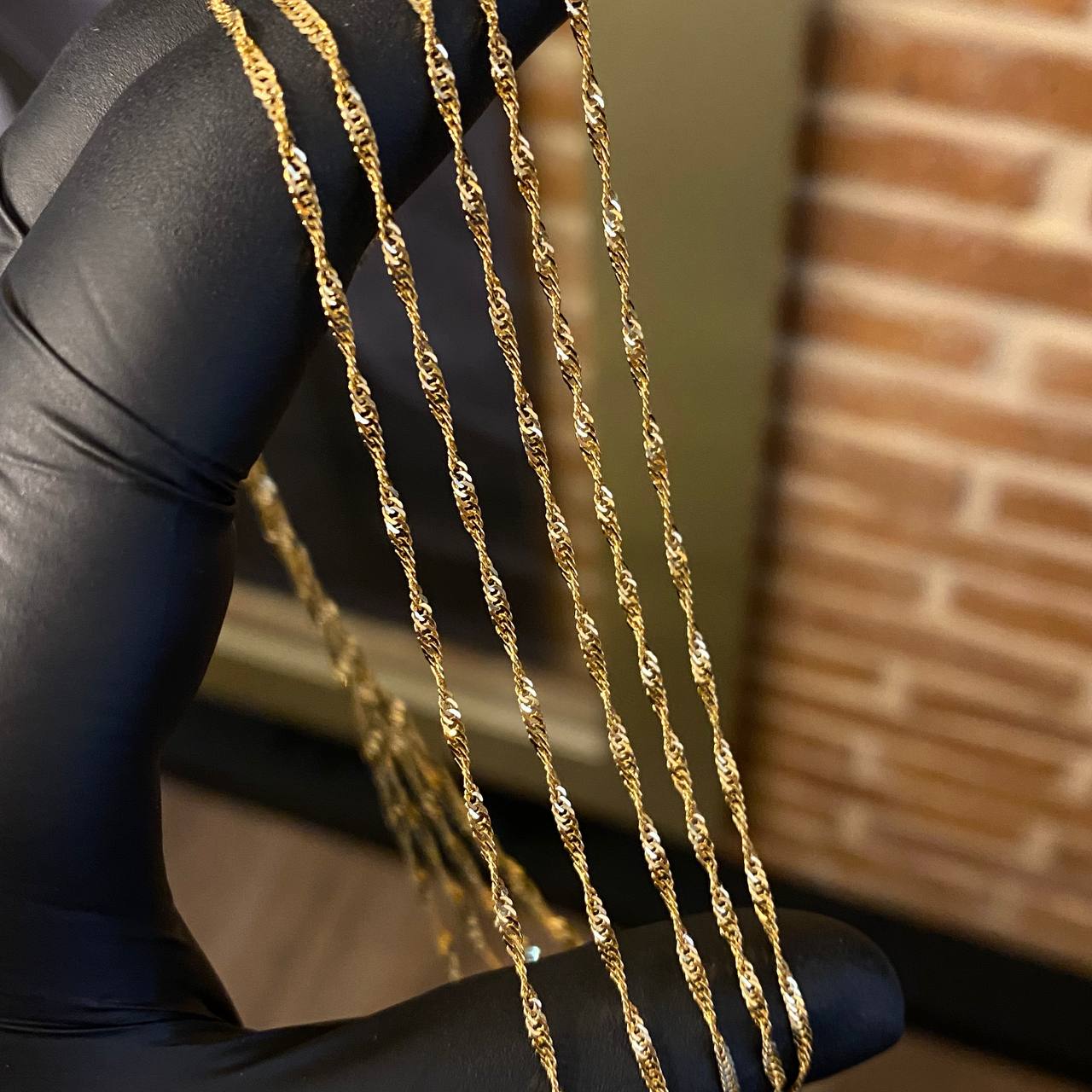 Cadena Singapur 2.6gr / 60cm / 1.5mm Oro Amarillo +3
