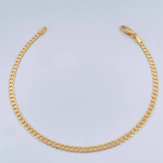 Pulso Cubano 2.85gr / 19.5cm / 4mm Oro Amarillo +1 18K $