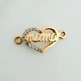 Herraje Corazon Mamá 0.95gr / 2cm / Dos Oros Amarillo Blanco 18K