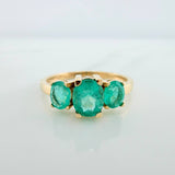 Anillo Trilogia Esmeraldas 1.03 qts 2.4gr / T6 1/4 / Oro Amarillo 18K %