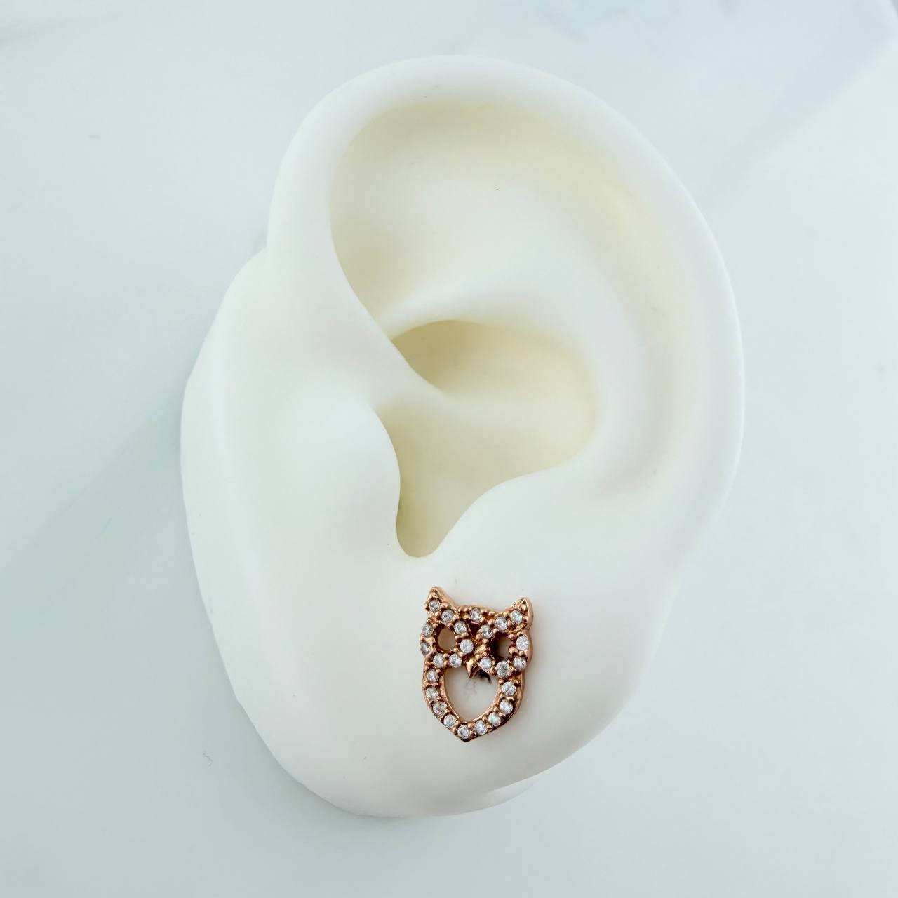Topos Silueta Buho 1.75gr / 9.95mm Oro Rosa 18K %