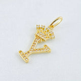 Dije Corona Letra Y 1.45gr / 2.6cm / Oro Amarillo 18K